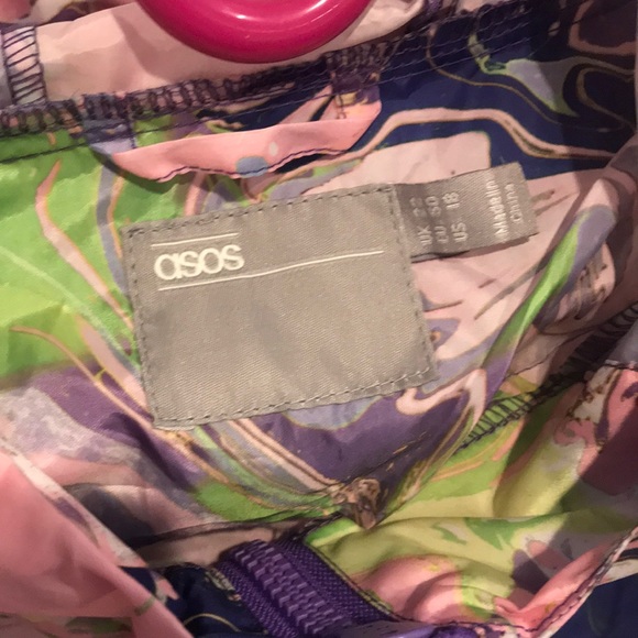 ASOS Purple Marble Print Rain Jacket - Picture 5 of 7